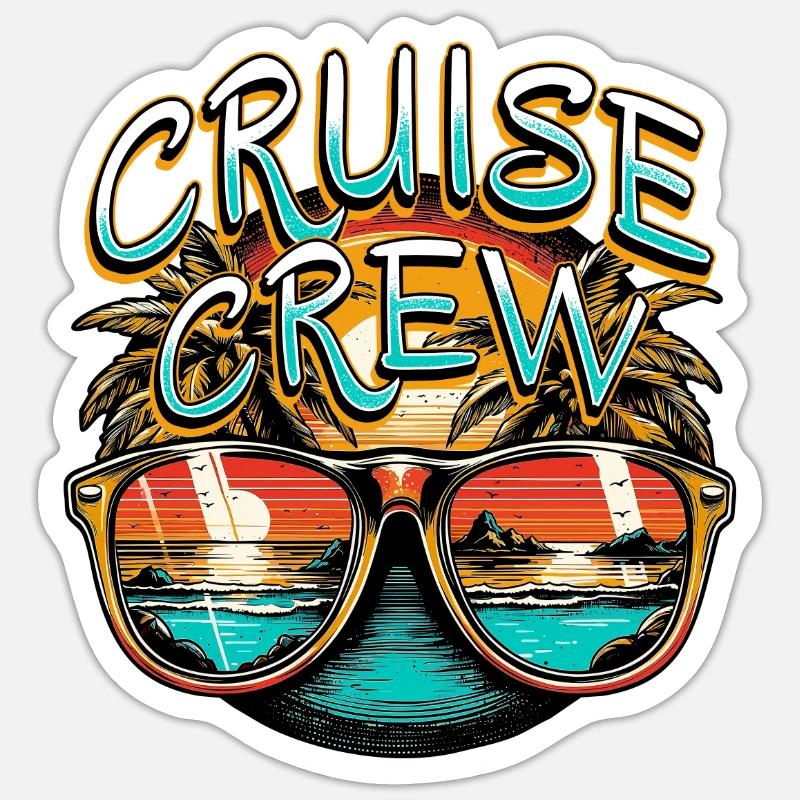 Équipage de croisière - Sticker taille S (10 x 10 cm) - blanc mat