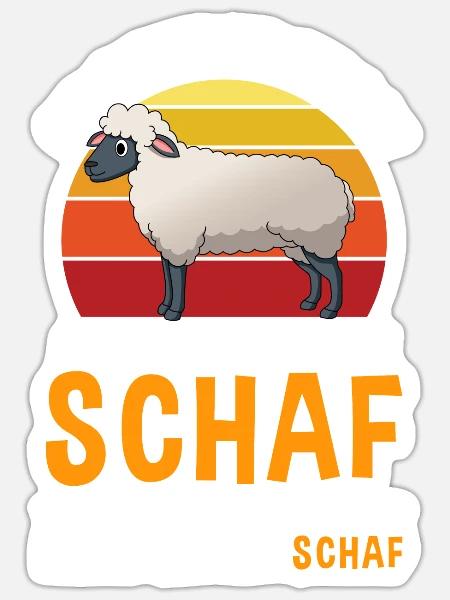Bauer Retro Schaf Lämmer für Schafbauer - Sticker Größe S (10 x 10 cm) - Mattweiß