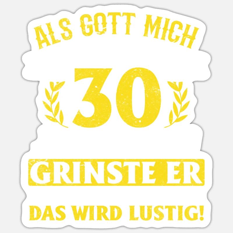 30e anniversaire - Sticker taille S (10 x 10 cm) - blanc mat