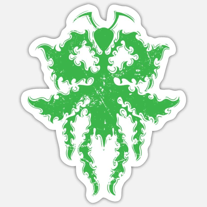 Pattern in praying mantis shape - Sticker size S (10 x 10 cm) - white matte