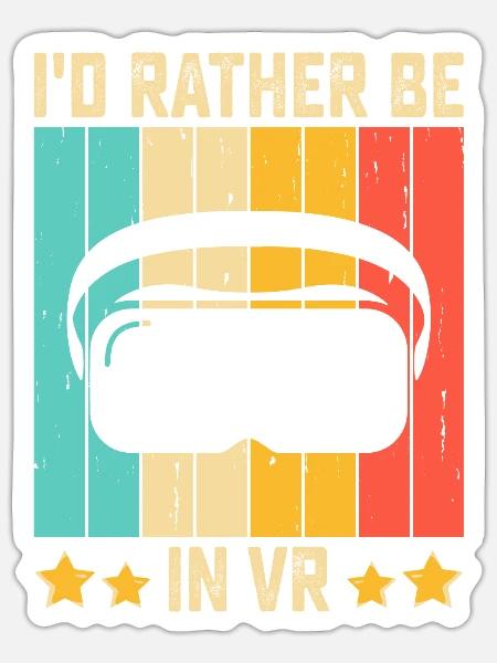VR Virtual Reality Brille Virtuelle Realität - Sticker Größe S (10 x 10 cm) - Mattweiß