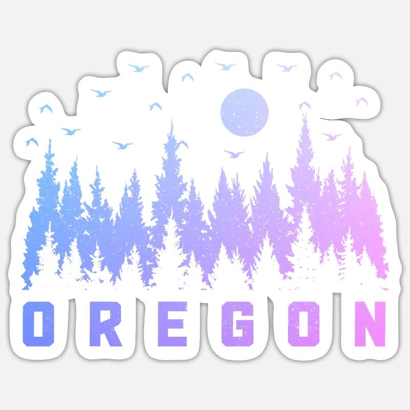 Oregon - Sticker taille S (10 x 10 cm) - blanc mat