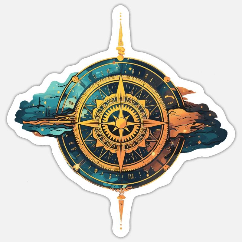 Abstract Compass Celestial Galactic Navigator Cons Sticker Größe S (10 x 10 cm)