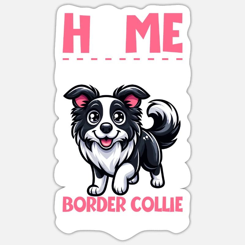 Accueil - Border Collie - Sticker taille S (10 x 10 cm) - blanc mat
