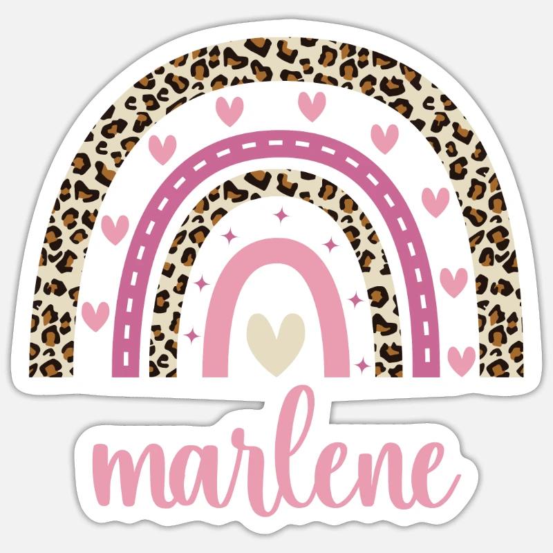 Marlene Regenbogen Name Geburtstag Marlene - Sticker Größe S (10 x 10 cm) - Mattweiß
