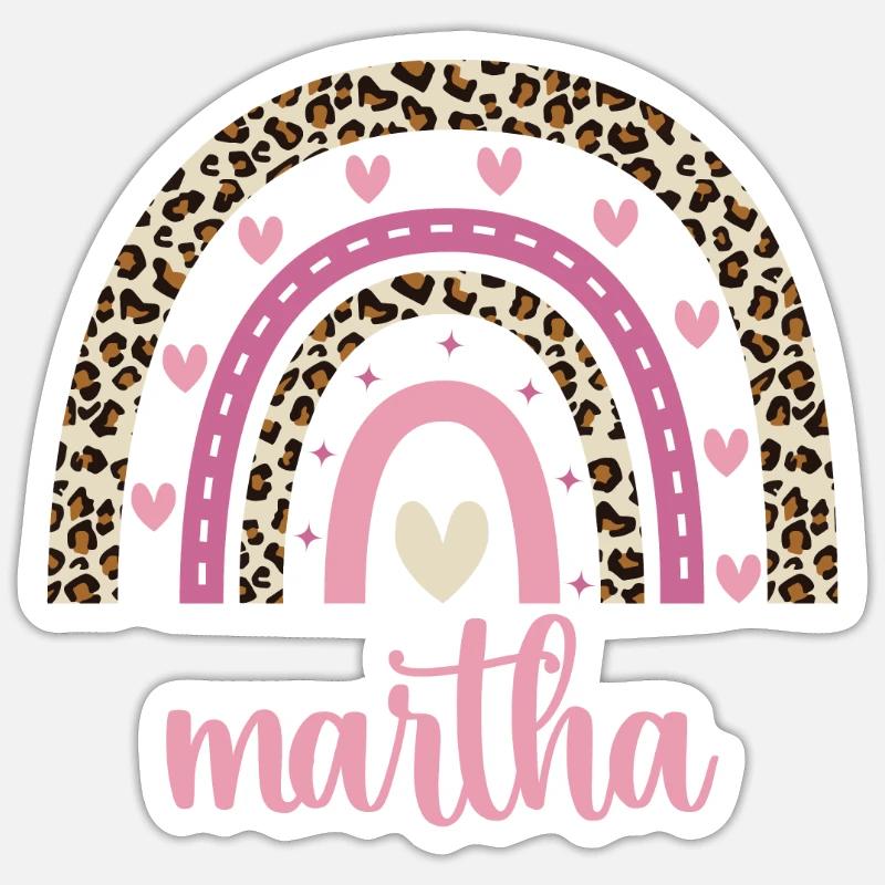 Martha Regenbogen Name Geburtstag Martha Sticker Größe S (10 x 10 cm)