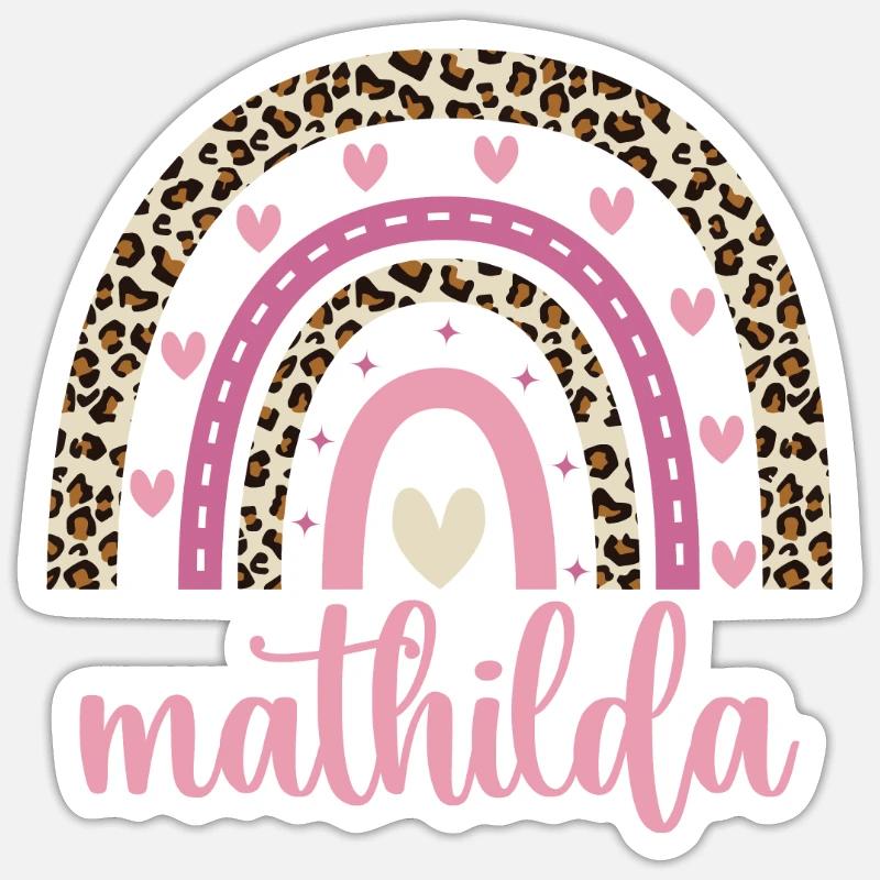 Mathilda Regenbogen Name Geburtstag Mathilda - Sticker Größe S (10 x 10 cm) - Mattweiß