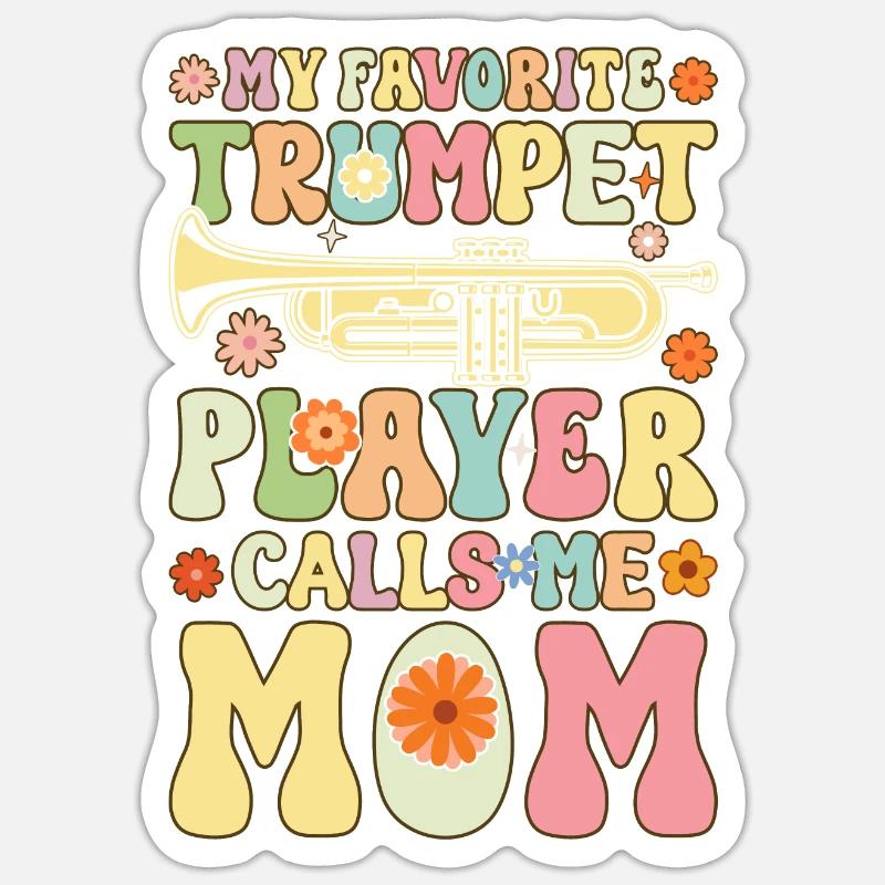 Weibliche Trompeter-Mutter Sticker Größe S (10 x 10 cm)