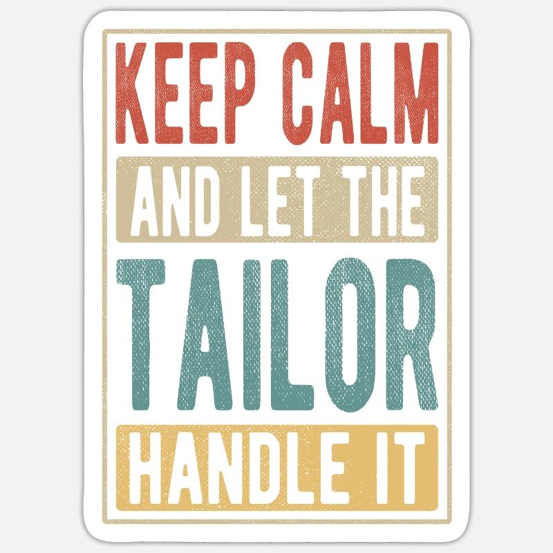 Tailor Retro Gift Sticker size S (10 x 10 cm)