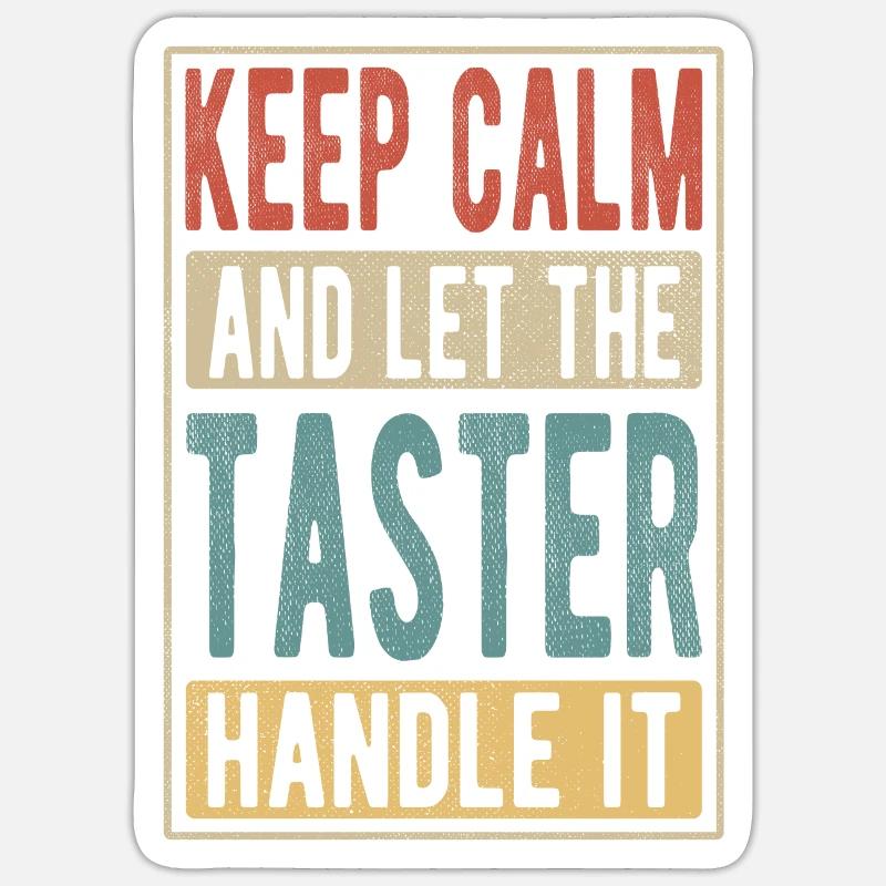 Probier-Retro-Geschenk - Sticker Größe S (10 x 10 cm) - Mattweiß