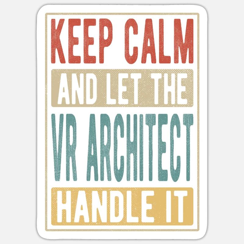 Vr Architecte Rétro Cadeau - Sticker taille S (10 x 10 cm) - blanc mat