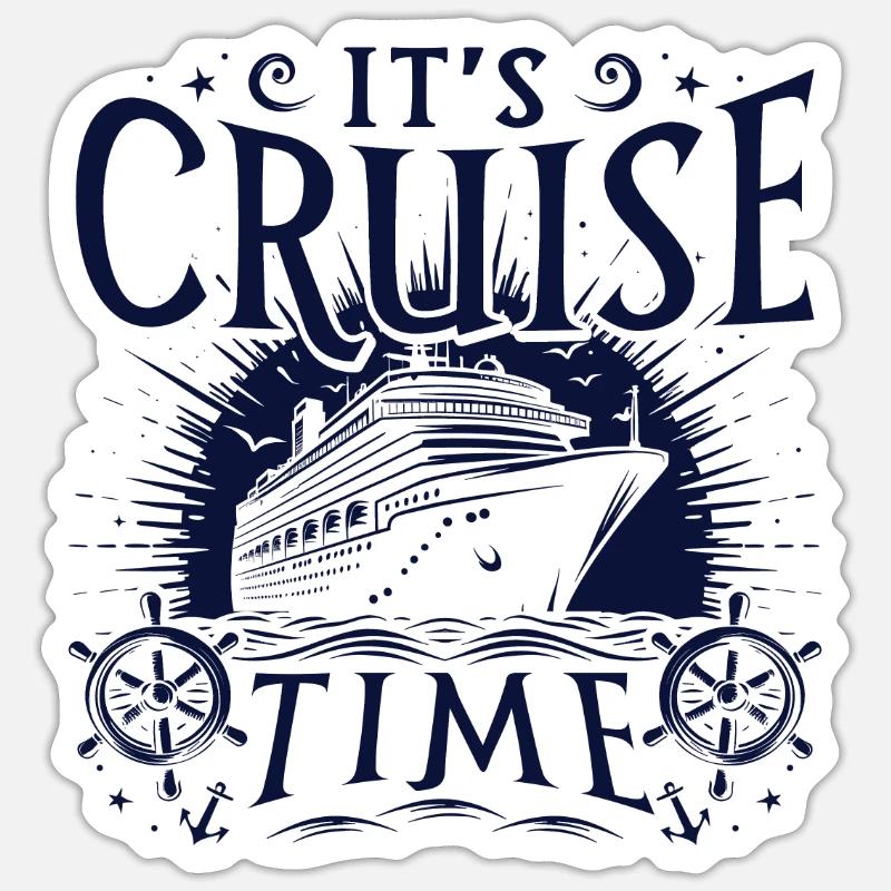 C’est l’heure de la croisière - Sticker taille S (10 x 10 cm) - blanc mat