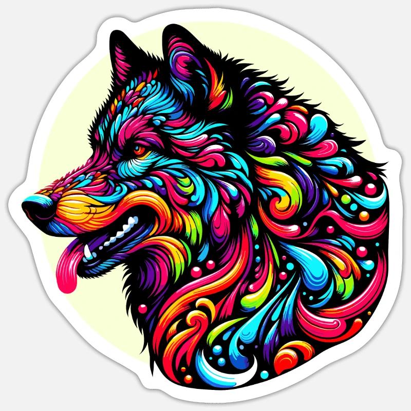 Wolf, Wolf's Head - Sticker size S (10 x 10 cm) - white matte