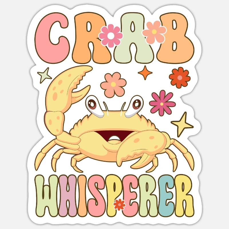 Groovy Crab Lovers Seafood Lovers - Sticker size S (10 x 10 cm) - white matte