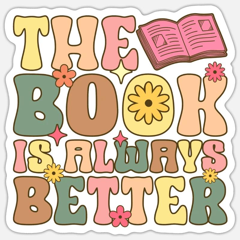 Groovy Book Reader Sticker size S (10 x 10 cm)