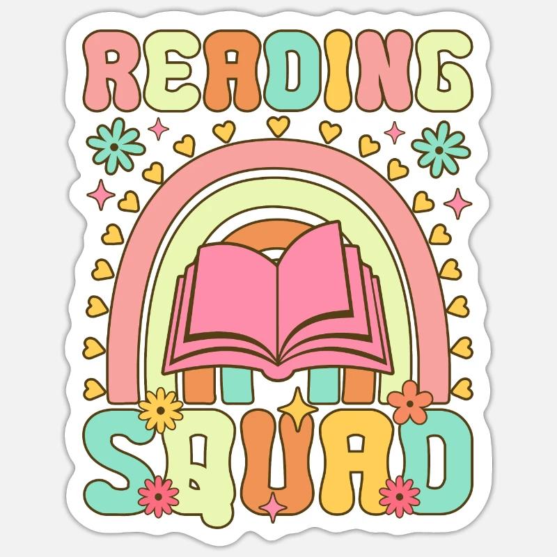 Groovy Book Reader Sticker size S (10 x 10 cm)