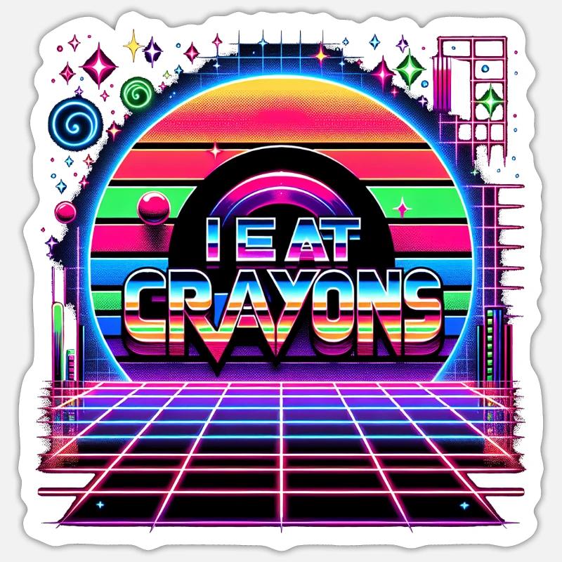 I Eat Crayons 21 - Sticker Größe S (10 x 10 cm) - Mattweiß
