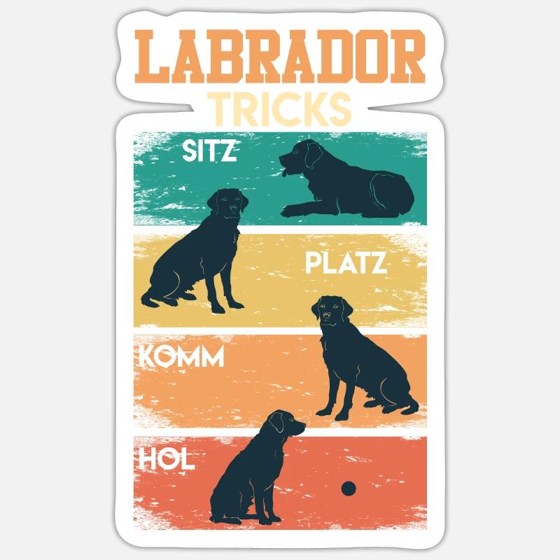 Labrador Tricks Sture Labrador Hunde Labrador - Sticker Größe S (10 x 10 cm) - Mattweiß