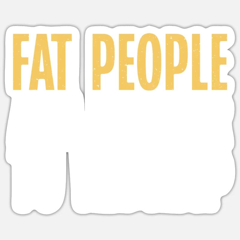 Cadeaux de graisse drôles - Sticker taille S (10 x 10 cm) - blanc mat