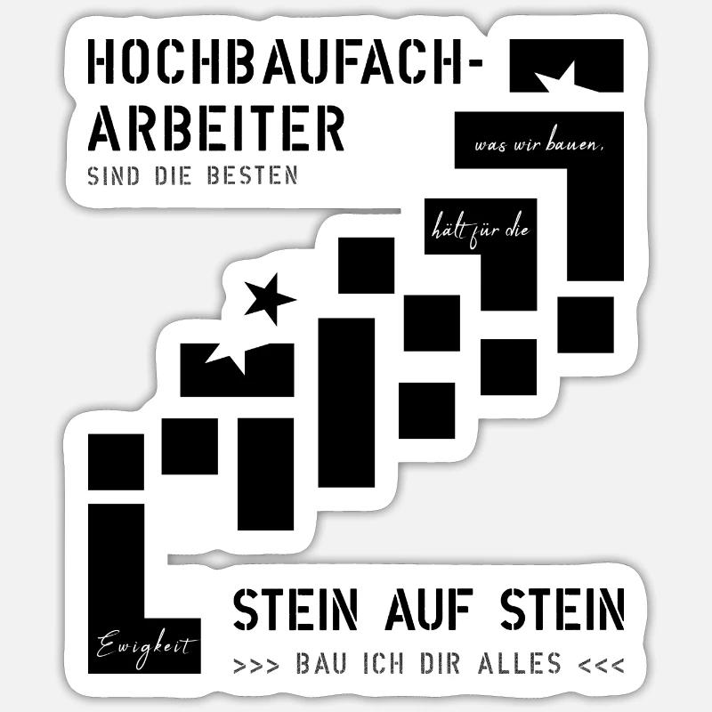 Building construction worker bricklayer - Sticker size S (10 x 10 cm) - white matte
