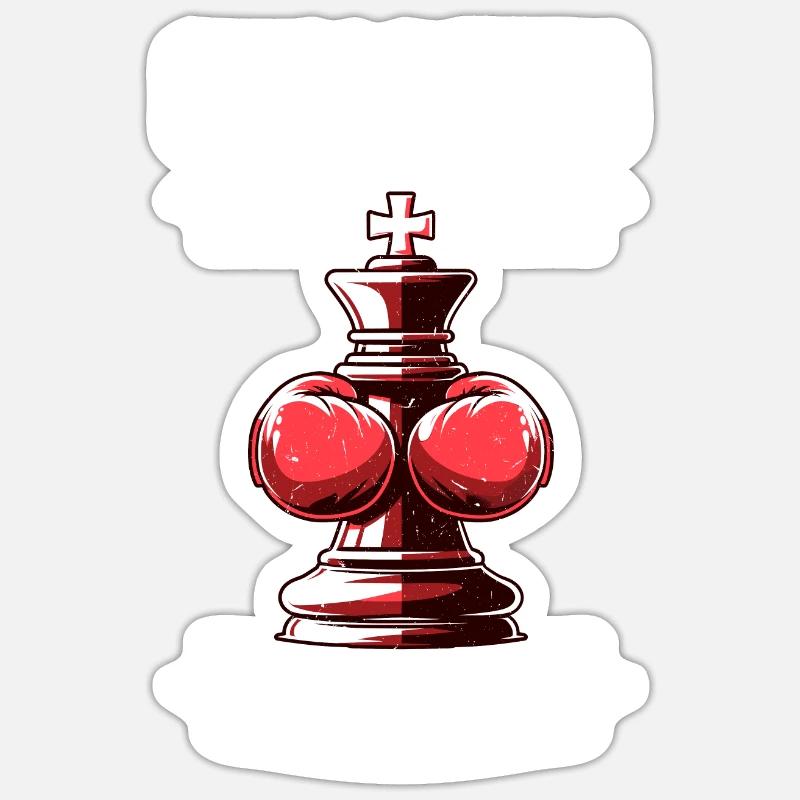 Boxe d’échecs - Sticker taille S (10 x 10 cm) - blanc mat
