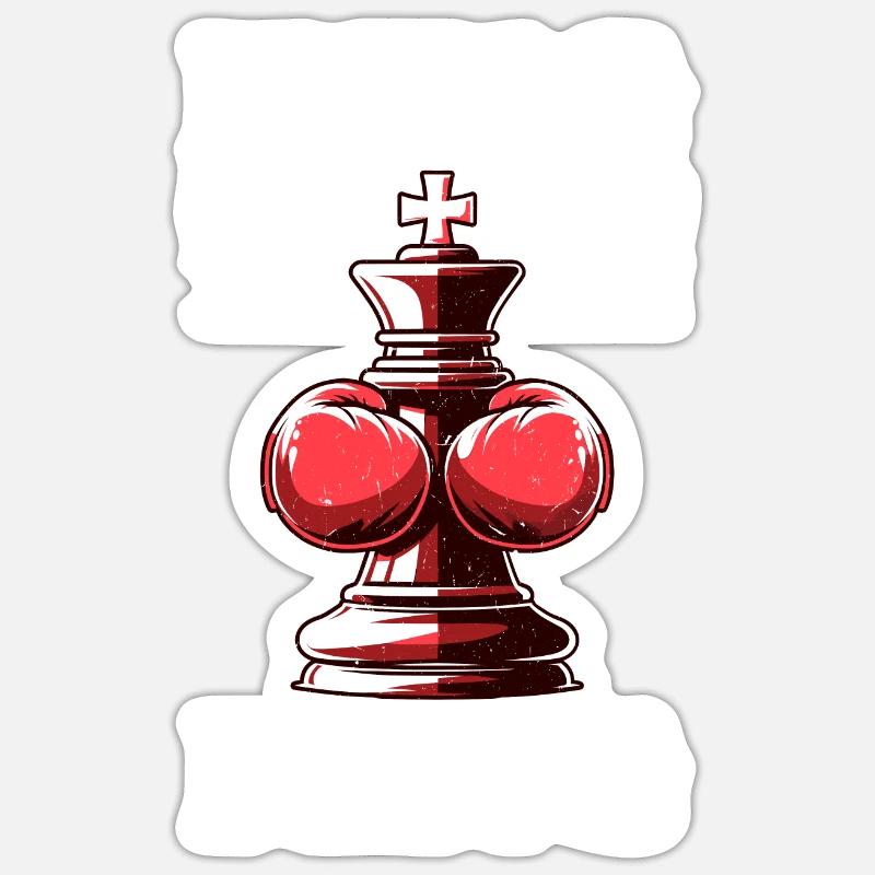 Boxe d’échecs - Sticker taille S (10 x 10 cm) - blanc mat