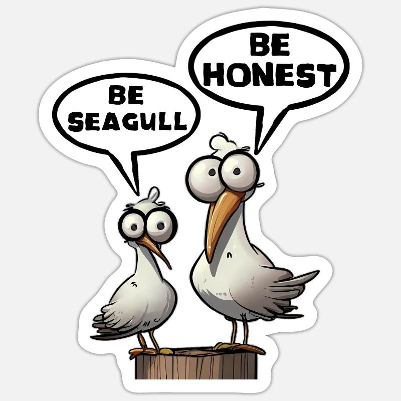 Be Seagull Soyez honnête Sticker taille S (10 x 10 cm)