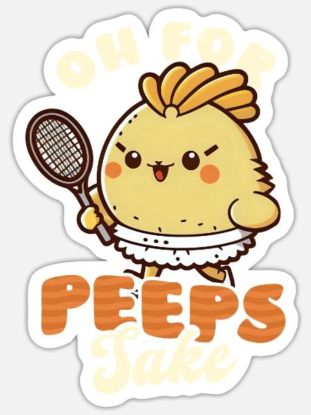 Tennis Ostern um der Peeps willen - Sticker Größe S (10 x 10 cm) - Mattweiß