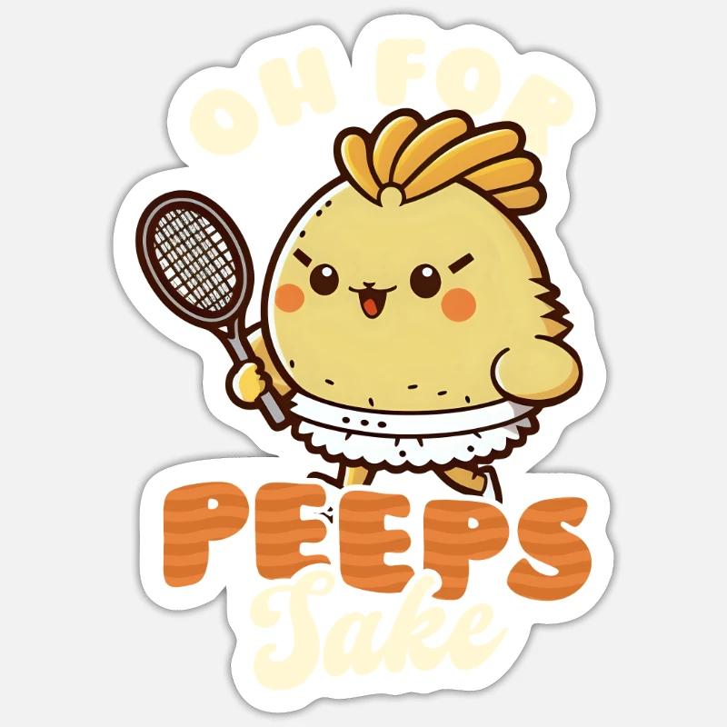 Tennis Easter For Peeps Sake Sticker size S (10 x 10 cm)