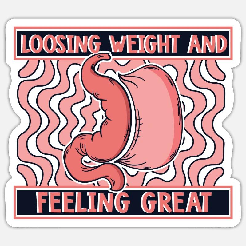 Perdere peso e sentirsi bene bariatrico - Sticker formato S (10 x 10 cm) - bianco opaco
