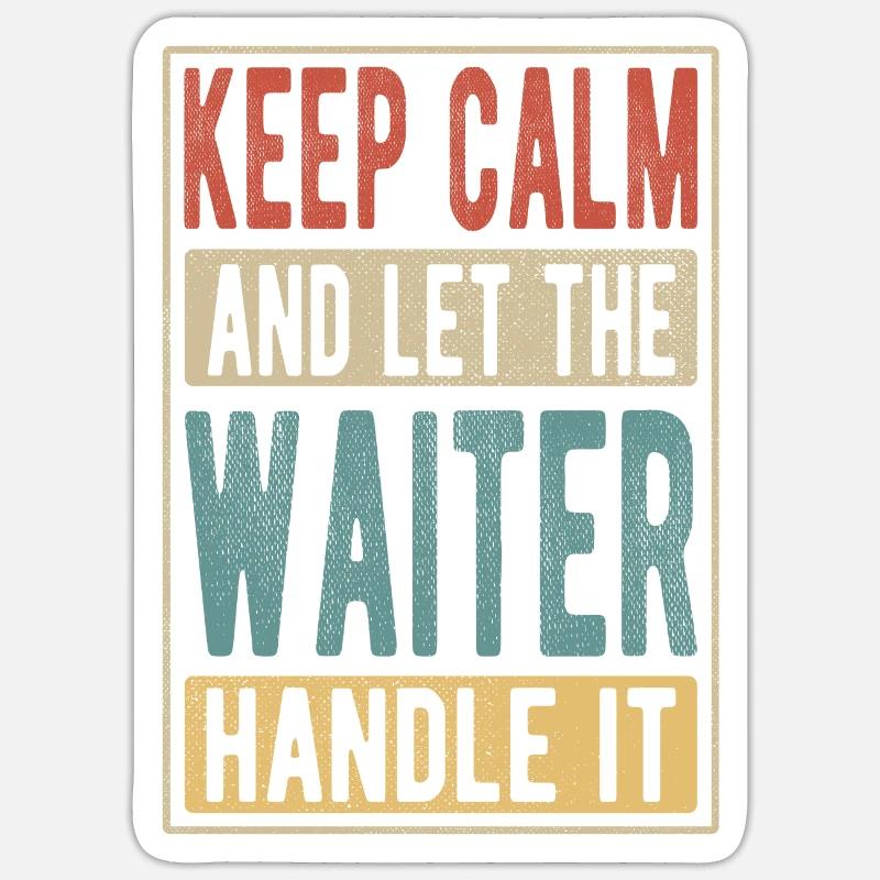 Waiter Retro Gift - Sticker size S (10 x 10 cm) - white matte