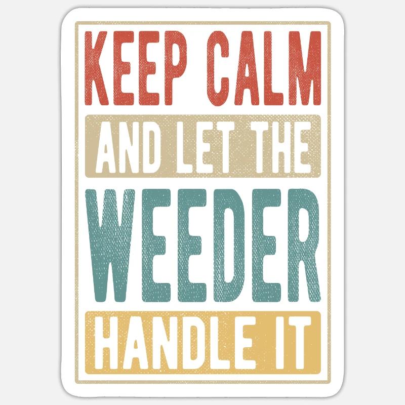 Weeder Retro Geschenk - Sticker Größe S (10 x 10 cm) - Mattweiß