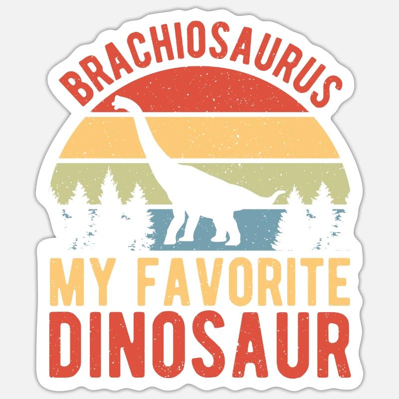 Brachiosaurus Dinosaurier Geschenk - Sticker Größe S (10 x 10 cm) - Mattweiß