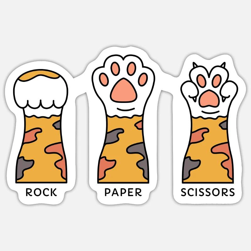 Ciseaux à papier de roche Sticker taille S (10 x 10 cm)