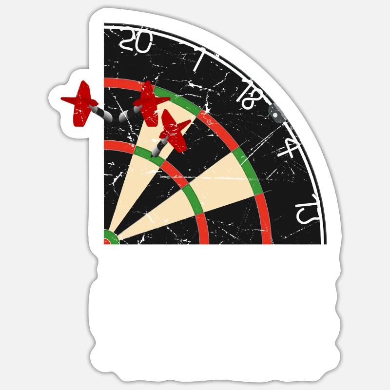 Lustiger Dart Spruch Dartscheibe Darten Geschenk - Sticker Größe S (10 x 10 cm) - Mattweiß