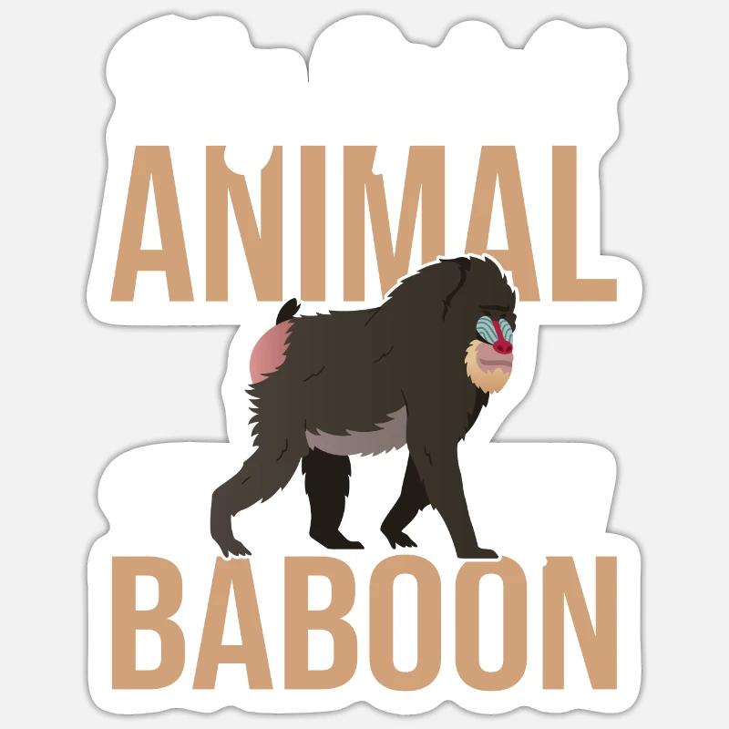 Gift for baboon lover Sticker size S (10 x 10 cm)