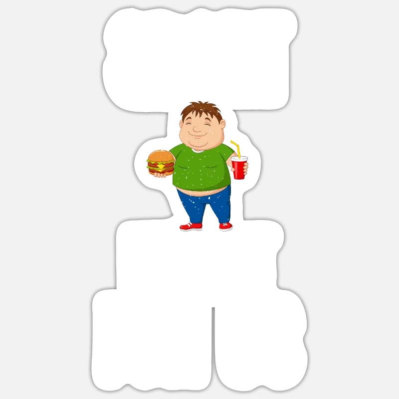 Cadeaux de graisse drôles - Sticker taille S (10 x 10 cm) - blanc mat