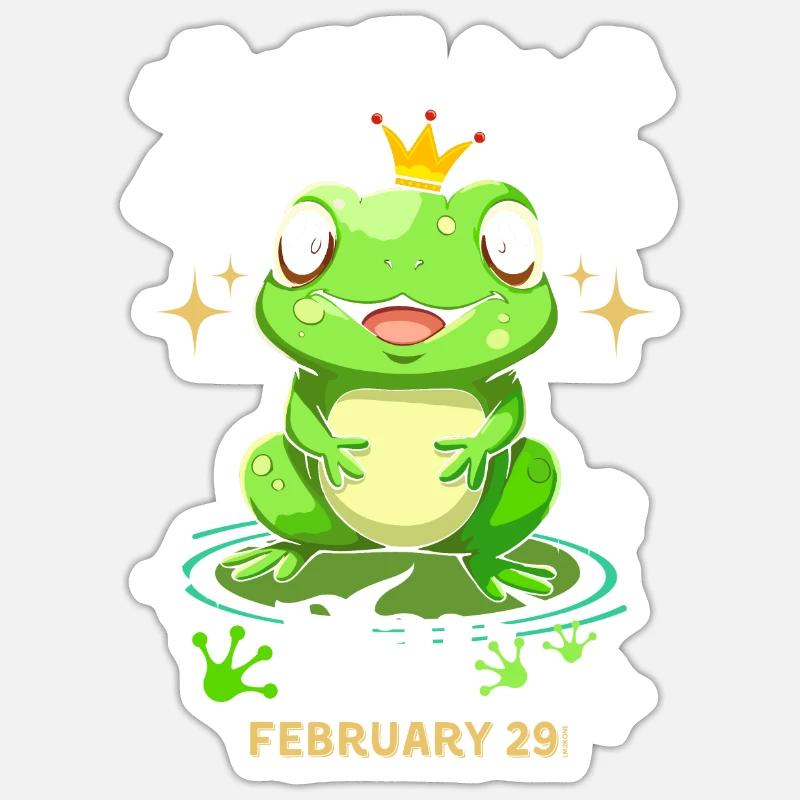Hoppy leap day frog - Sticker size S (10 x 10 cm) - white matte