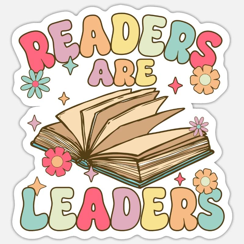 Groovy Book Reader - Sticker size S (10 x 10 cm) - white matte