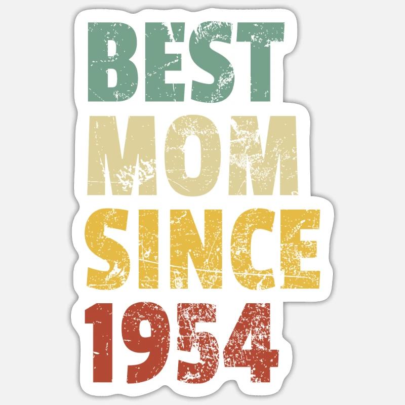 Beste Mutter seit 1954 Muttertags-Slogan-Zitat Sticker Größe S (10 x 10 cm)