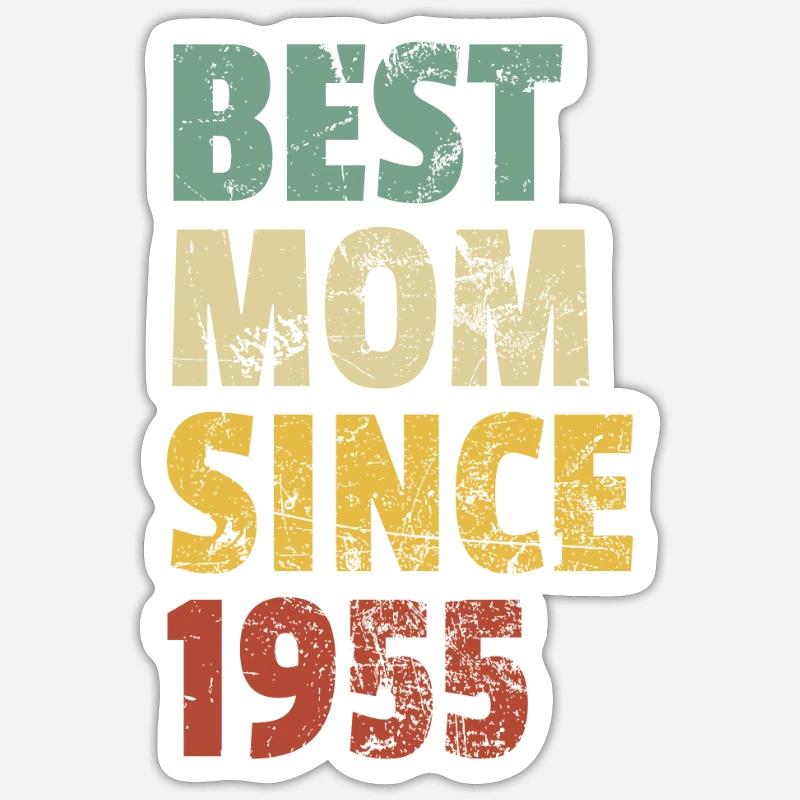 Beste Mutter seit 1955 Muttertagsslogan Zitat Sticker Größe S (10 x 10 cm)