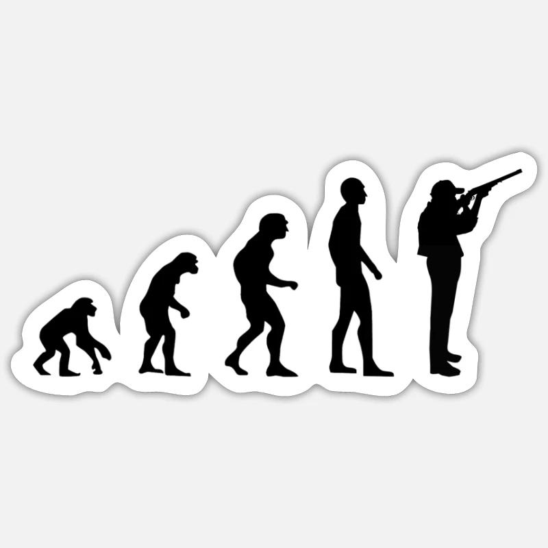 Evolution Hunting Jagd Jäger Sticker Größe S (10 x 10 cm)