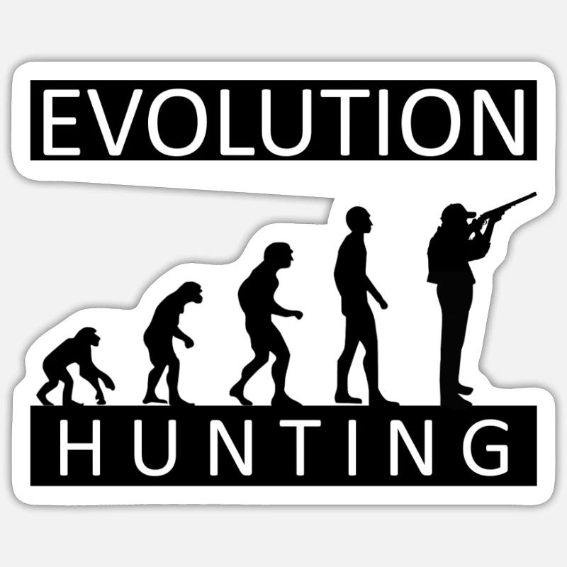Evolution Hunting Jagd Jäger Hobby Sticker Größe S (10 x 10 cm)