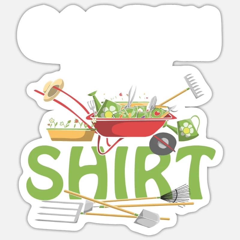 Garten Buddel Gärtner - Sticker Größe S (10 x 10 cm) - Mattweiß
