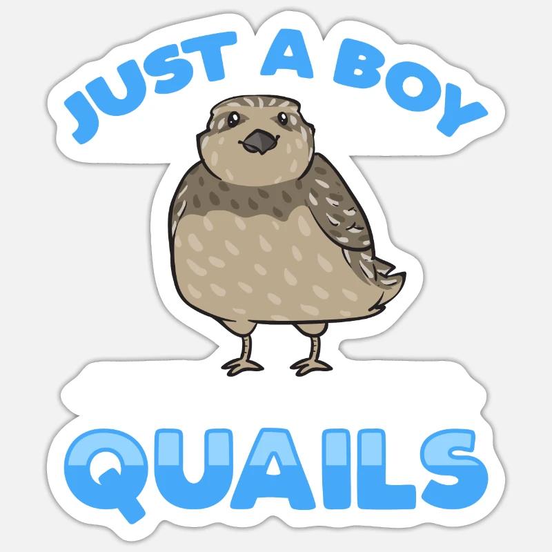 Oiseau de caille - Sticker taille S (10 x 10 cm) - blanc mat