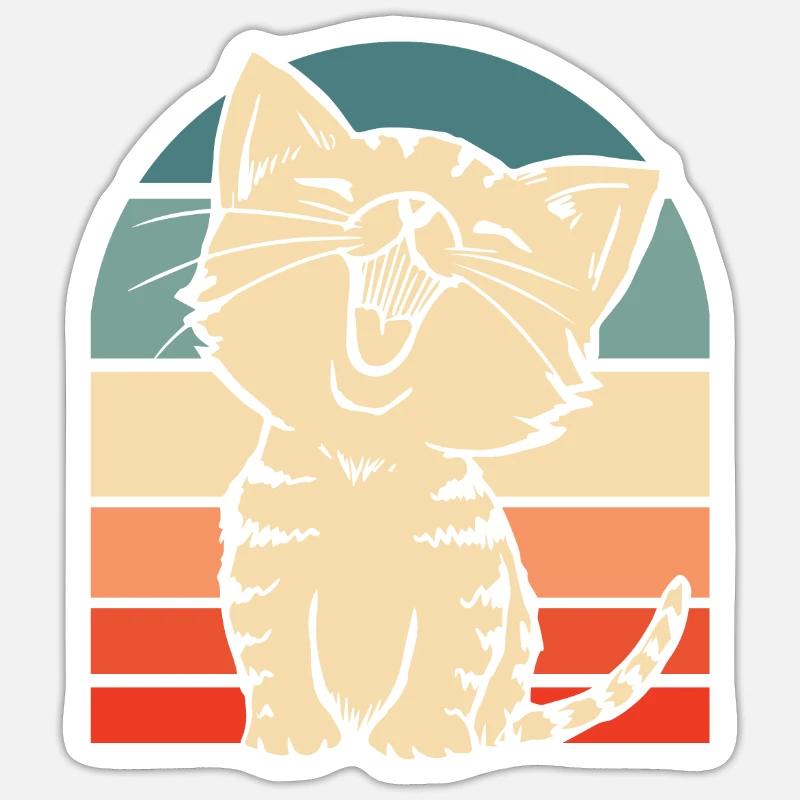 Cat - Sticker size S (10 x 10 cm) - white matte