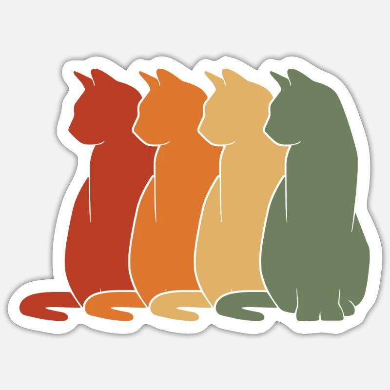 Katze - Sticker Größe S (10 x 10 cm) - Mattweiß