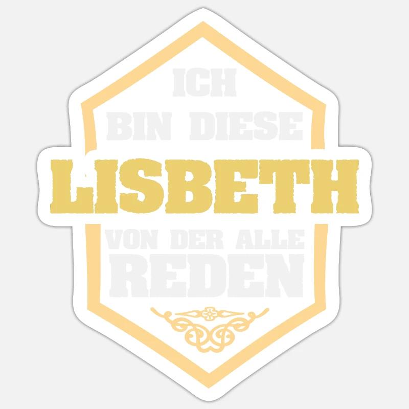 Lisbeth - Sticker Größe S (10 x 10 cm) - Mattweiß