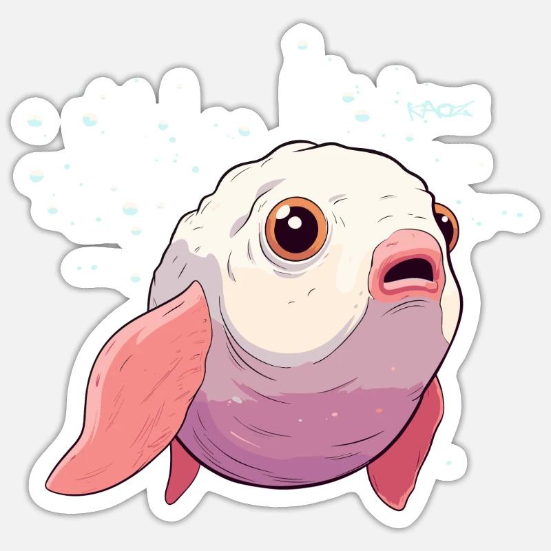 A blob-like fish Sticker size S (10 x 10 cm)