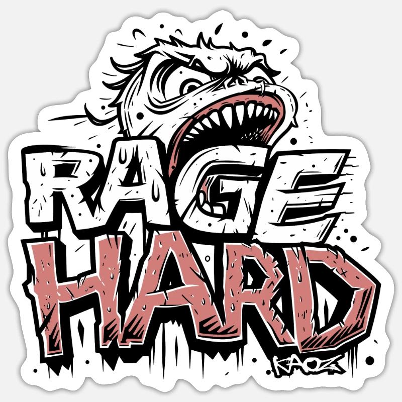 Anger, angry face, intense expression Sticker size S (10 x 10 cm)